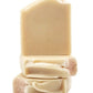 Three bars of Simplicity Goat Milk Soap from Amillia Acres are stacked; the top bar is upright and the two below are horizontal, featuring textured surfaces and rough edges. The soap looks smooth and creamy, suggesting moisturizing properties.